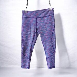 Nordstrom Zella Spacedye Striped Athletic Reversible Capri Leggings Medium